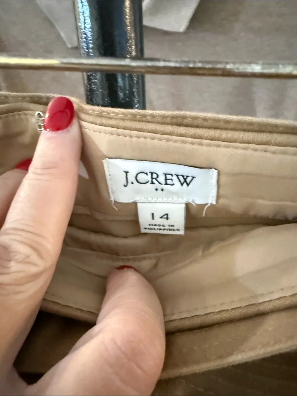 J. Crew Khaki Belted Pencil Skirt - Lined